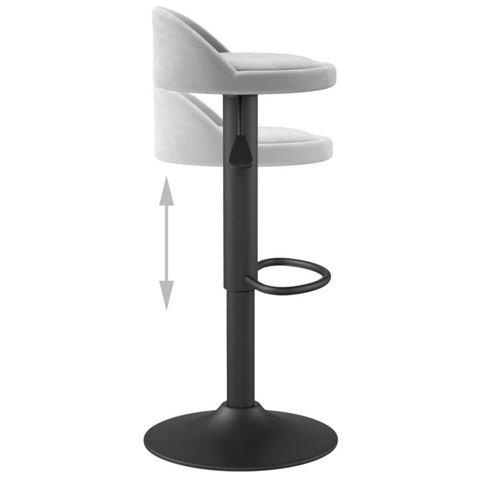 Tabouret de bar Gris clair Velours – Image 4