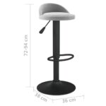 Tabouret de bar Gris clair Velours – Image 6