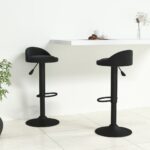 Tabourets de bar lot de 2 Noir Velours