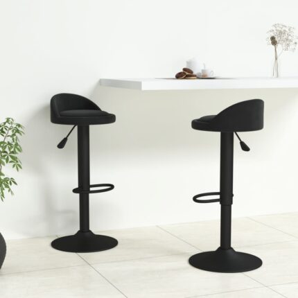 Tabourets de bar lot de 2 Noir Velours