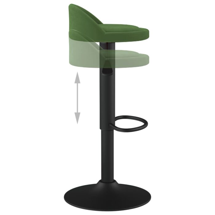 Tabourets de bar lot de 2 vert foncé velours – Image 5