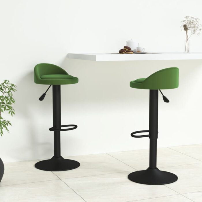 VXL8720286519844_m_en_hd_1.jpg Tabourets de bar lot de 2 vert foncé velours – Image 1