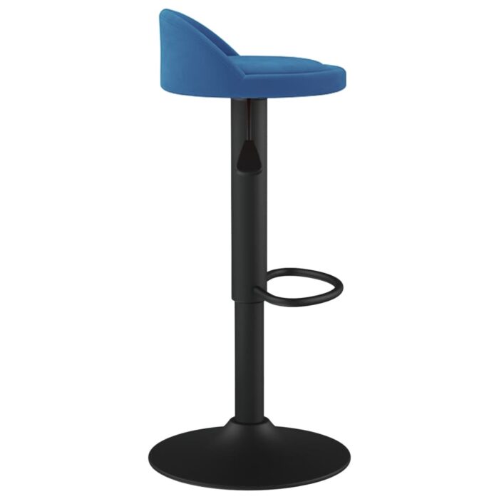 Tabourets de bar lot de 2 bleu velours – Image 3