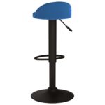 Tabourets de bar lot de 2 bleu velours – Image 4