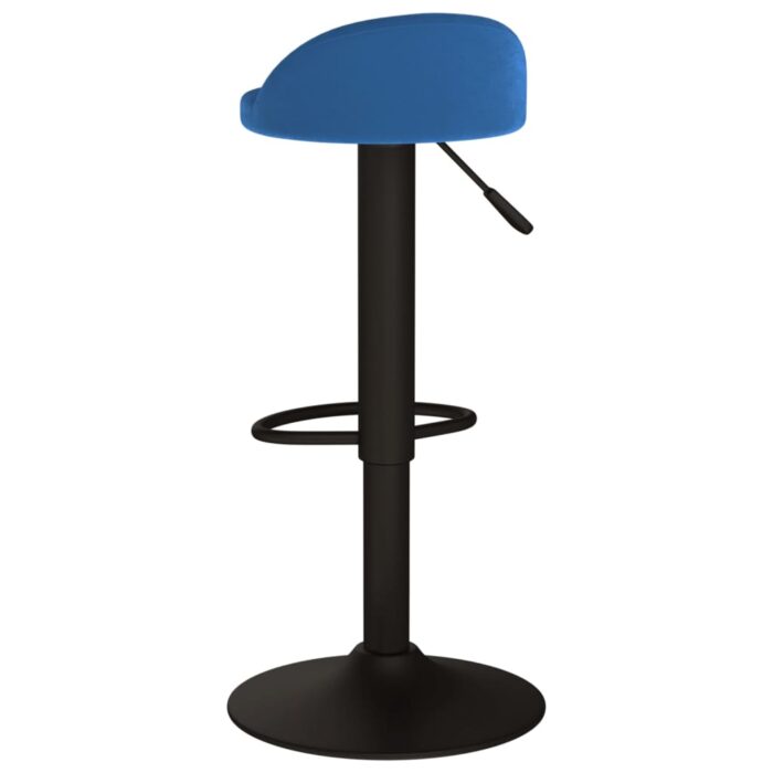 Tabourets de bar lot de 2 bleu velours – Image 4