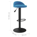 Tabourets de bar lot de 2 bleu velours – Image 7