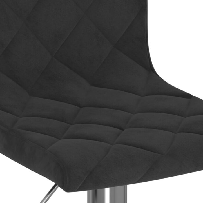 Tabourets de bar lot de 2 noir velours – Image 6
