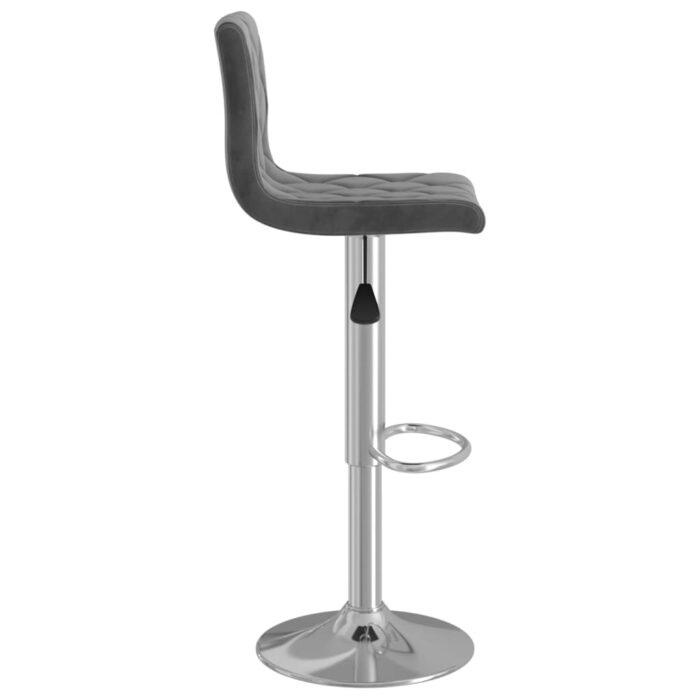 Tabourets de bar lot de 2 gris foncé velours – Image 3