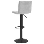 Tabourets de bar lot de 2 gris clair velours – Image 4