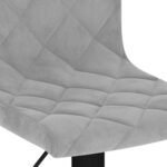 Tabourets de bar lot de 2 gris clair velours – Image 6