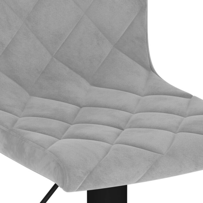 Tabourets de bar lot de 2 gris clair velours – Image 6