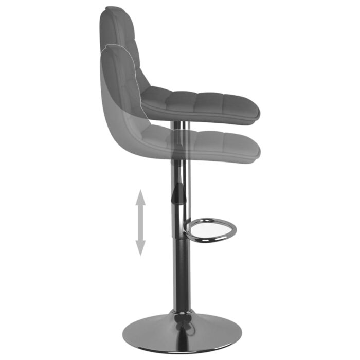 Tabourets de bar lot de 2 gris clair tissu – Image 6