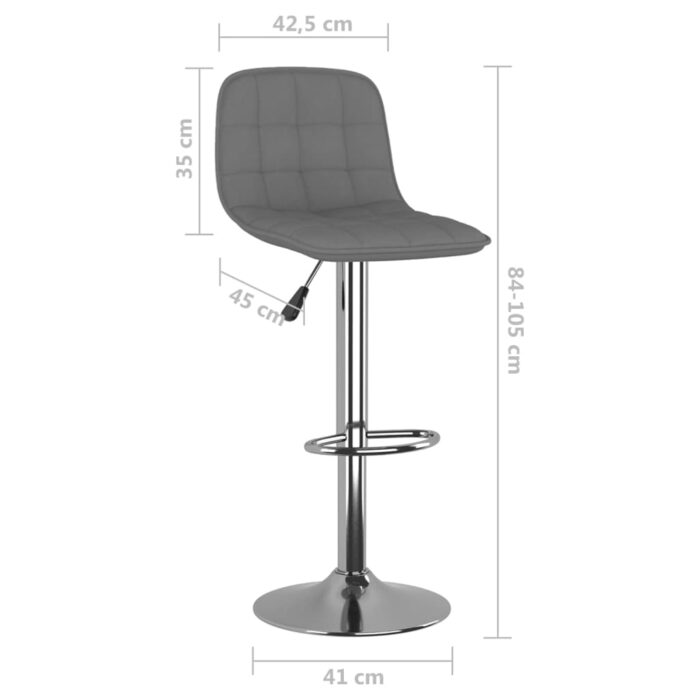 Tabourets de bar lot de 2 gris clair tissu – Image 8