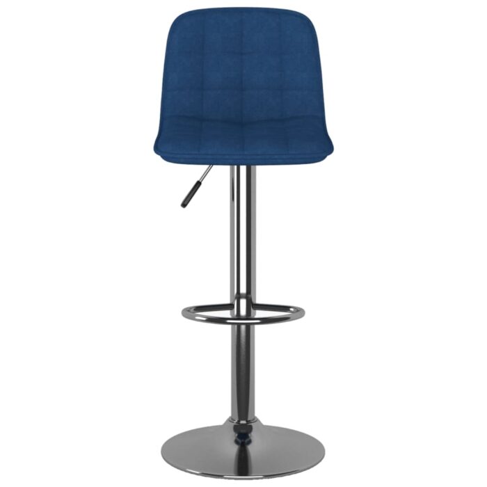 Tabourets de bar lot de 2 bleu tissu – Image 3