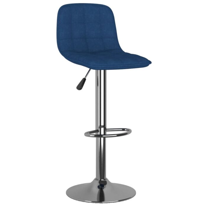 Tabourets de bar lot de 2 bleu tissu – Image 4