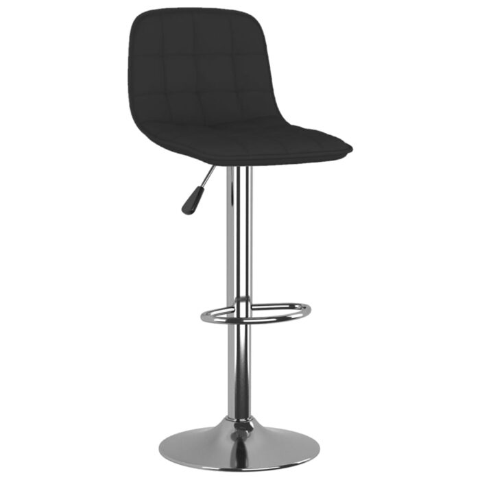 Tabourets de bar lot de 2 noir tissu – Image 2