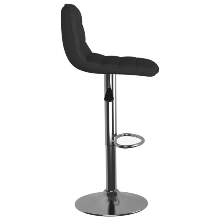 Tabourets de bar lot de 2 noir tissu – Image 4