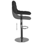 Tabourets de bar lot de 2 noir tissu – Image 6