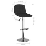Tabourets de bar lot de 2 noir tissu – Image 8