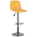 Tabourets de bar lot de 2 jaune tissu – Image 2