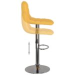 Tabourets de bar lot de 2 jaune tissu – Image 6