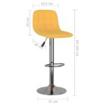 Tabourets de bar lot de 2 jaune tissu – Image 8