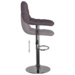 Tabourets de bar lot de 2 taupe tissu – Image 6