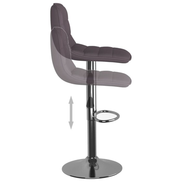 Tabourets de bar lot de 2 taupe tissu – Image 6