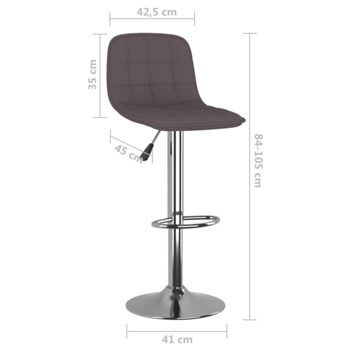 Tabourets de bar lot de 2 taupe tissu – Image 8