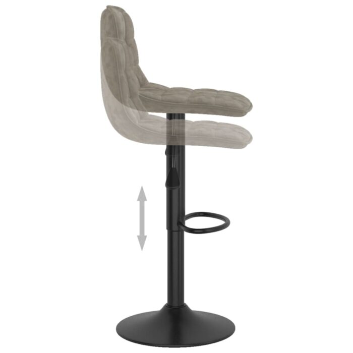 Tabouret de bar Gris clair Velours – Image 5