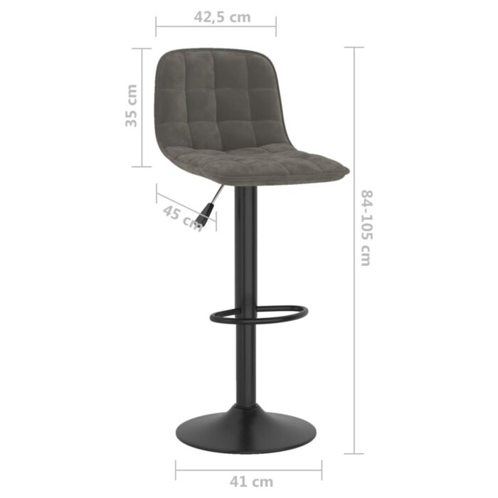 Tabouret de bar Gris foncé Velours – Image 7