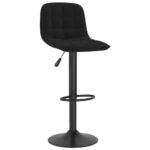 Tabourets de bar lot de 2 noir velours – Image 2
