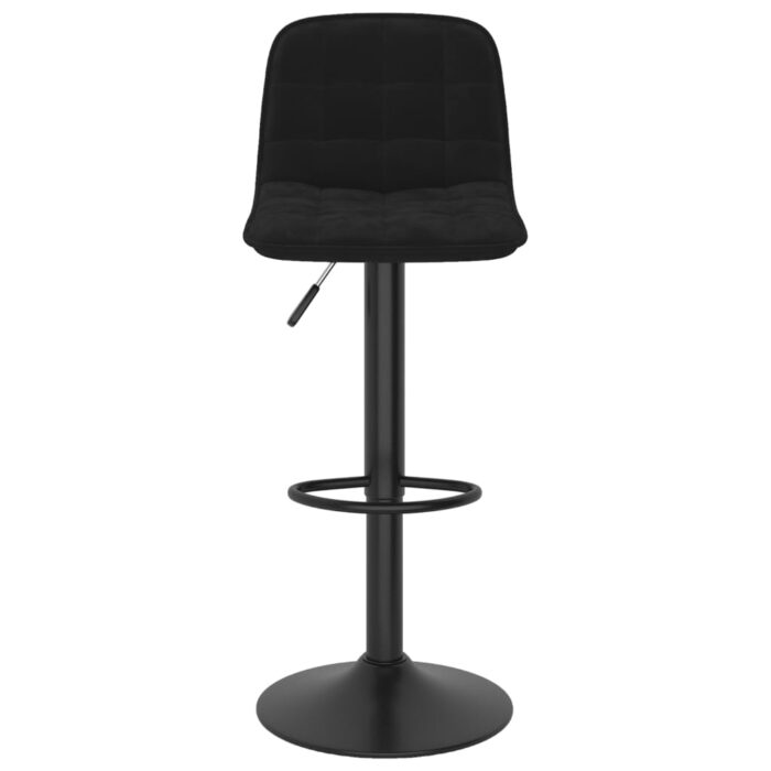 Tabourets de bar lot de 2 noir velours – Image 3