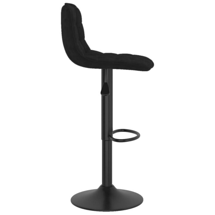 Tabourets de bar lot de 2 noir velours – Image 4