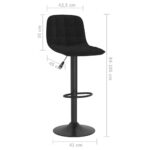 Tabourets de bar lot de 2 noir velours – Image 8