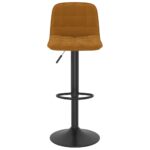 Tabourets de bar lot de 2 marron velours – Image 3