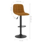 Tabourets de bar lot de 2 marron velours – Image 8