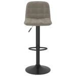 Tabourets de bar lot de 2 gris clair velours – Image 3