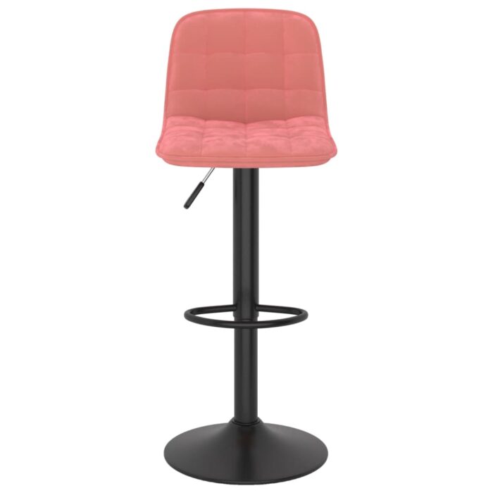 Tabourets de bar lot de 2 rose velours – Image 3