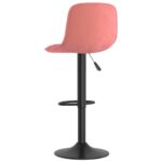 Tabourets de bar lot de 2 rose velours – Image 5