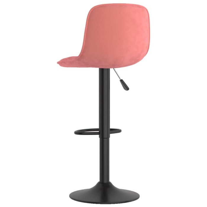 Tabourets de bar lot de 2 rose velours – Image 5