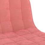 Tabourets de bar lot de 2 rose velours – Image 7