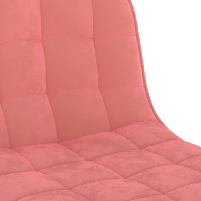 Tabourets de bar lot de 2 rose velours – Image 7