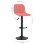 Tabourets de bar lot de 2 rose velours – Image 8