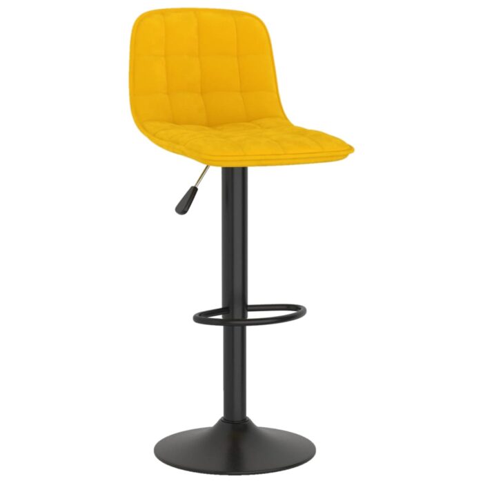 Tabourets de bar lot de 2 Jaune Velours – Image 2