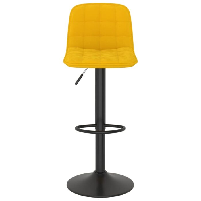 Tabourets de bar lot de 2 Jaune Velours – Image 3