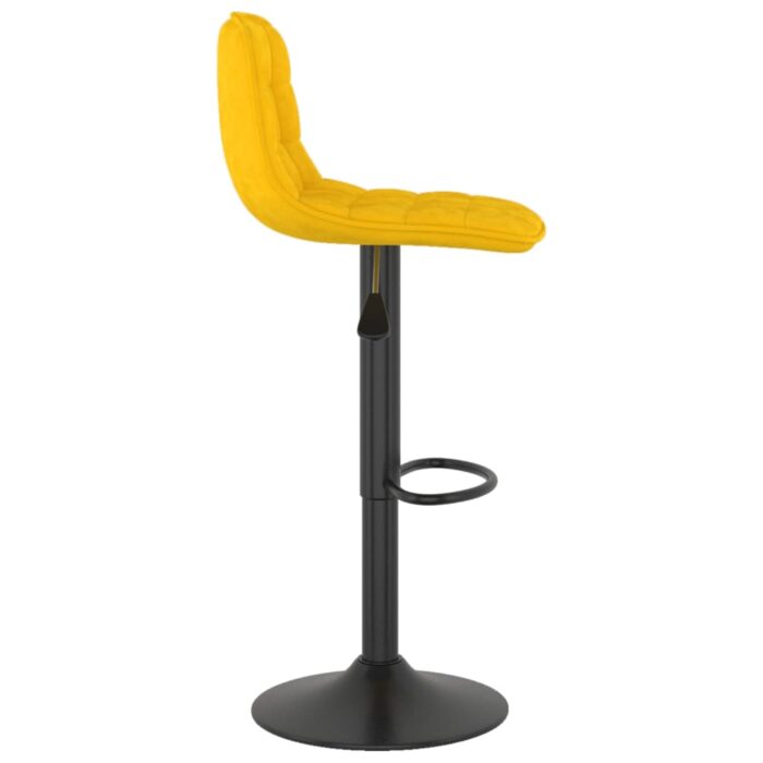 Tabourets de bar lot de 2 Jaune Velours – Image 4