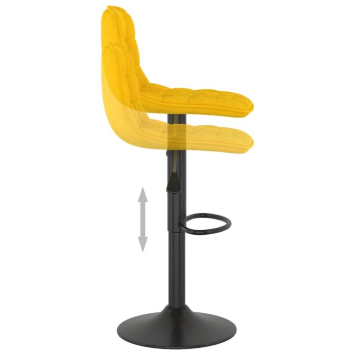 Tabourets de bar lot de 2 Jaune Velours – Image 6