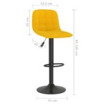 Tabourets de bar lot de 2 Jaune Velours – Image 8