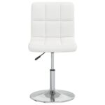 Chaises à manger lot de 2 blanc similicuir – Image 3